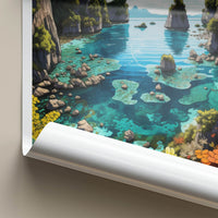 Raja Ampat Poster - Indonesia Travel Art - Tropical Coral Karsts Home Decor
