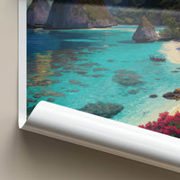 Raja Ampat Poster - Indonesia Travel Art - Tropical Ocean Shore Gallery Art