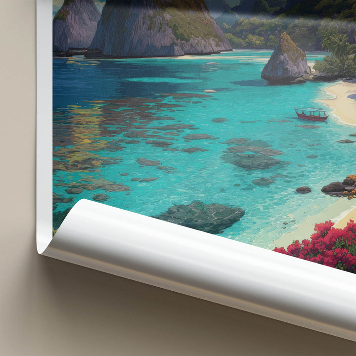 Raja Ampat Poster - Indonesia Travel Art - Tropical Ocean Shore Gallery Art