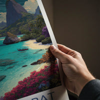 Raja Ampat Poster - Indonesia Travel Art - Tropical Ocean Shore Gallery Art