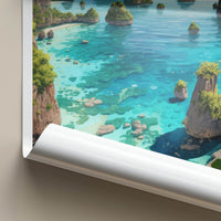 Raja Ampat Poster - Indonesia Travel Art - Turquoise Water Islands Home Decor