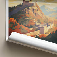 Rajasthan Poster - India Travel Art - Rajasthan Hilltop Fort Sunset Home Decor