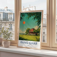 Rang Ghar Poster - India Travel Art - Assam Ancient Red Palace Home Decor