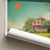 Rang Ghar Poster - India Travel Art - Assam Ancient Red Palace Home Decor