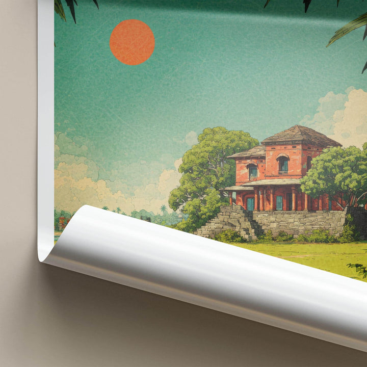 Rang Ghar Poster - India Travel Art - Assam Ancient Red Palace Home Decor
