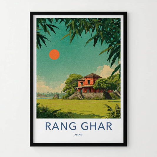 Rang Ghar Poster - India Travel Art - Assam Ancient Red Palace Home Decor