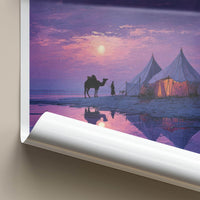 Rann Of Kachchh Poster - India Travel Art - Gujarat Twilight Camp Scene Home Decor