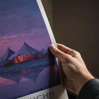 Rann Of Kachchh Poster - India Travel Art - Gujarat Twilight Camp Scene Home Decor