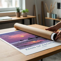 Rann of Kachchh Poster - India Wall Art - Gujarat Pink Moonrise Reflection Gift