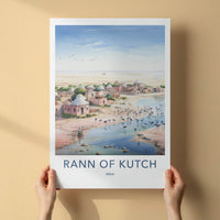 Rann of Kutch Poster - India Fine Art - Gujarat Sandy River Flamingos Gift