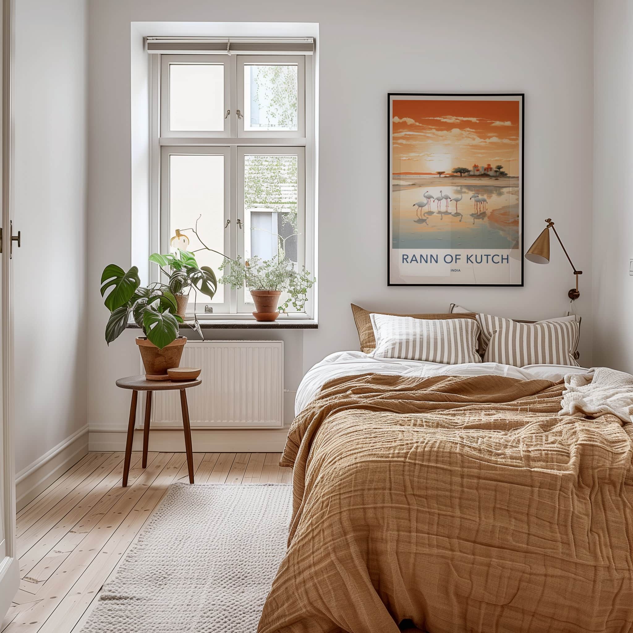 Rann Of Kutch Poster - India Travel Art - Gujarat Flamingos Sunset Home Decor