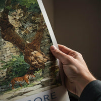 Ranthambore Poster - India Travel Art - Rajasthan Ancient Tiger Home Decor