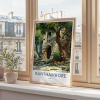 Ranthambore Poster - India Travel Art - Rajasthan Ancient Tiger Home Decor