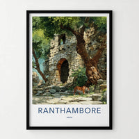 Ranthambore Poster - India Travel Art - Rajasthan Ancient Tiger Home Decor