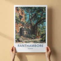 Ranthambore Poster - India Travel Art - Rajasthan Jungle Tiger Home Decor