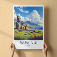 Rapa Nui Poster - Chile Wall Art - Ancient Moai Statues Home Decor