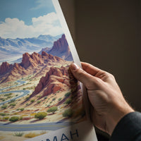 Ras Al Khaimah Poster - United Arab Emirates Art Print - Winding Desert Road Gift