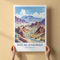 Ras Al Khaimah Poster - United Arab Emirates Art Print - Winding Desert Road Gift