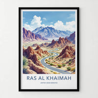Ras Al Khaimah Poster - United Arab Emirates Art Print - Winding Desert Road Gift