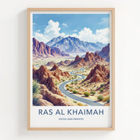 Ras Al Khaimah Poster - United Arab Emirates Art Print - Winding Desert Road Gift