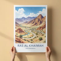 Ras Al Khaimah Poster - United Arab Emirates Travel Art - Mountain River Road Home Decor
