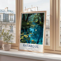 Ratarargul Poster - Bangladesh Travel Art - Submerged Forest Lilies Home Decor