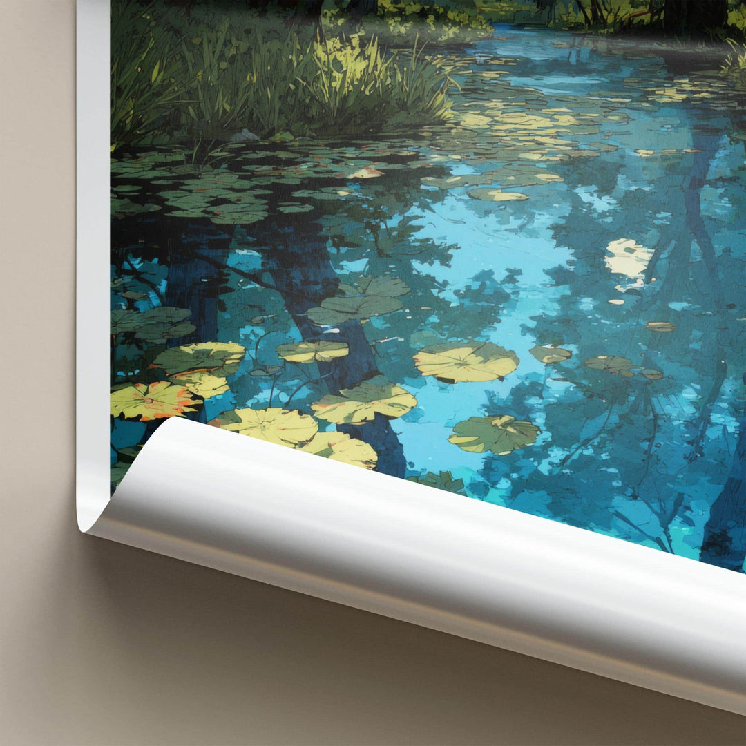 Ratarargul Poster - Bangladesh Travel Art - Submerged Forest Lilies Home Decor