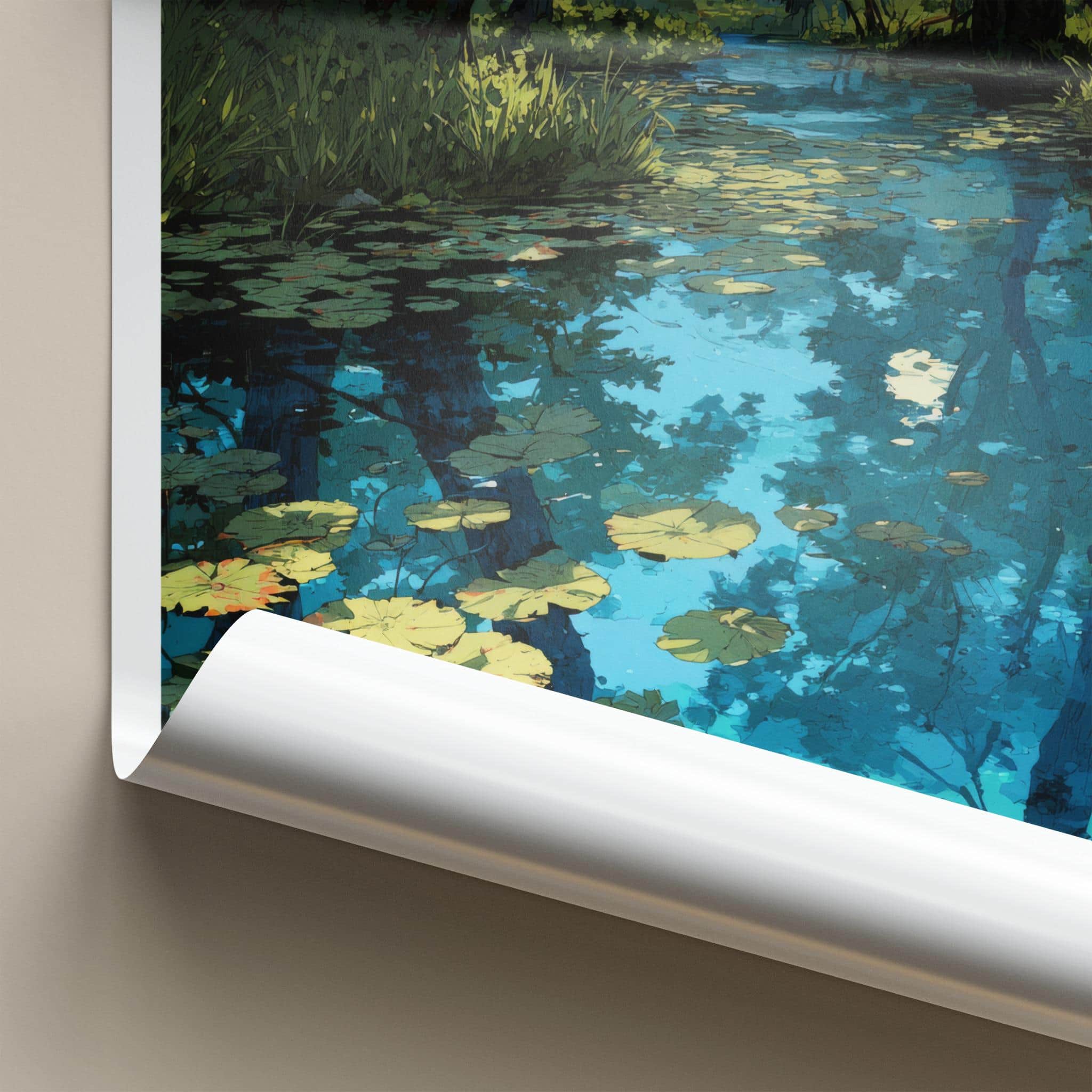 Ratarargul Poster - Bangladesh Travel Art - Submerged Forest Lilies Home Decor