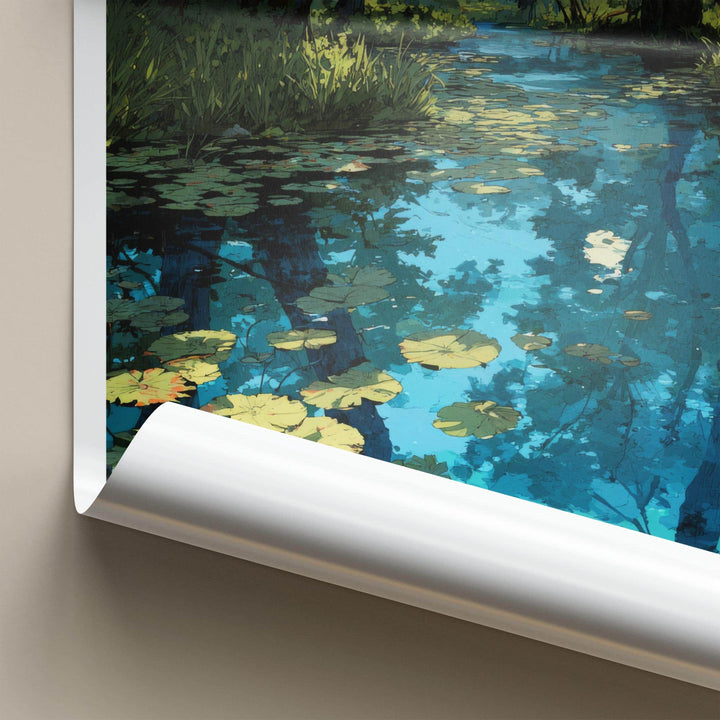 Ratarargul Poster - Bangladesh Travel Art - Submerged Forest Lilies Home Decor