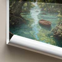 Ratargul Poster - Bangladesh Travel Art - Floating Boat River Home Decor