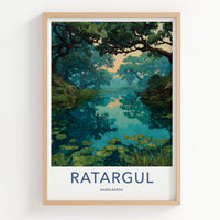 Ratargul Poster - Bangladesh Travel Art - Water Lily Pond Gallery Art