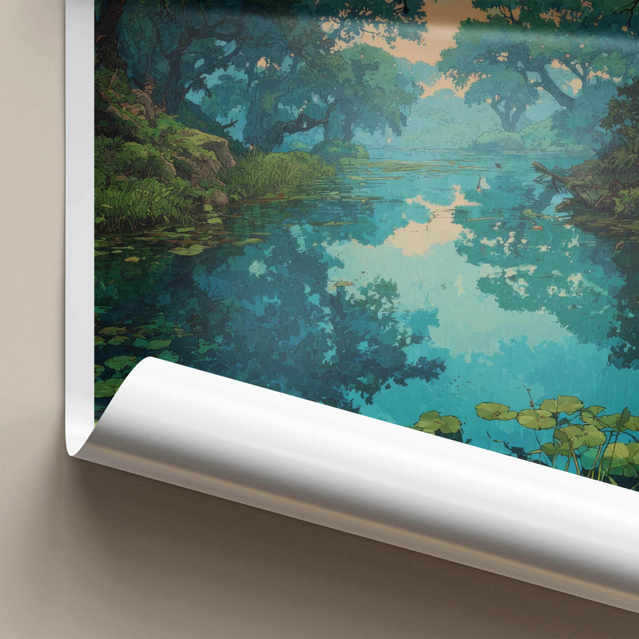 Ratargul Poster - Bangladesh Travel Art - Water Lily Pond Gallery Art