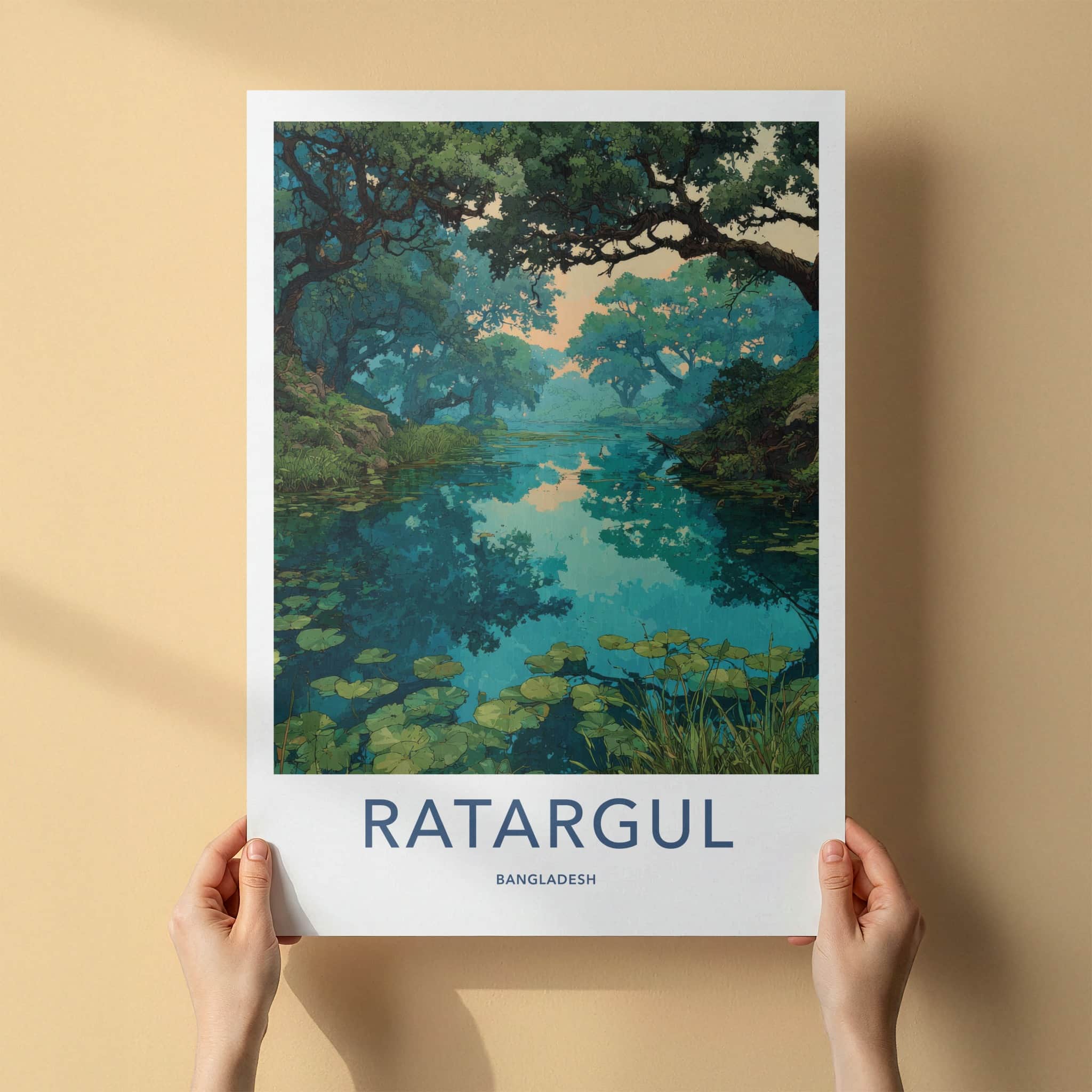 Ratargul Poster - Bangladesh Travel Art - Water Lily Pond Gallery Art