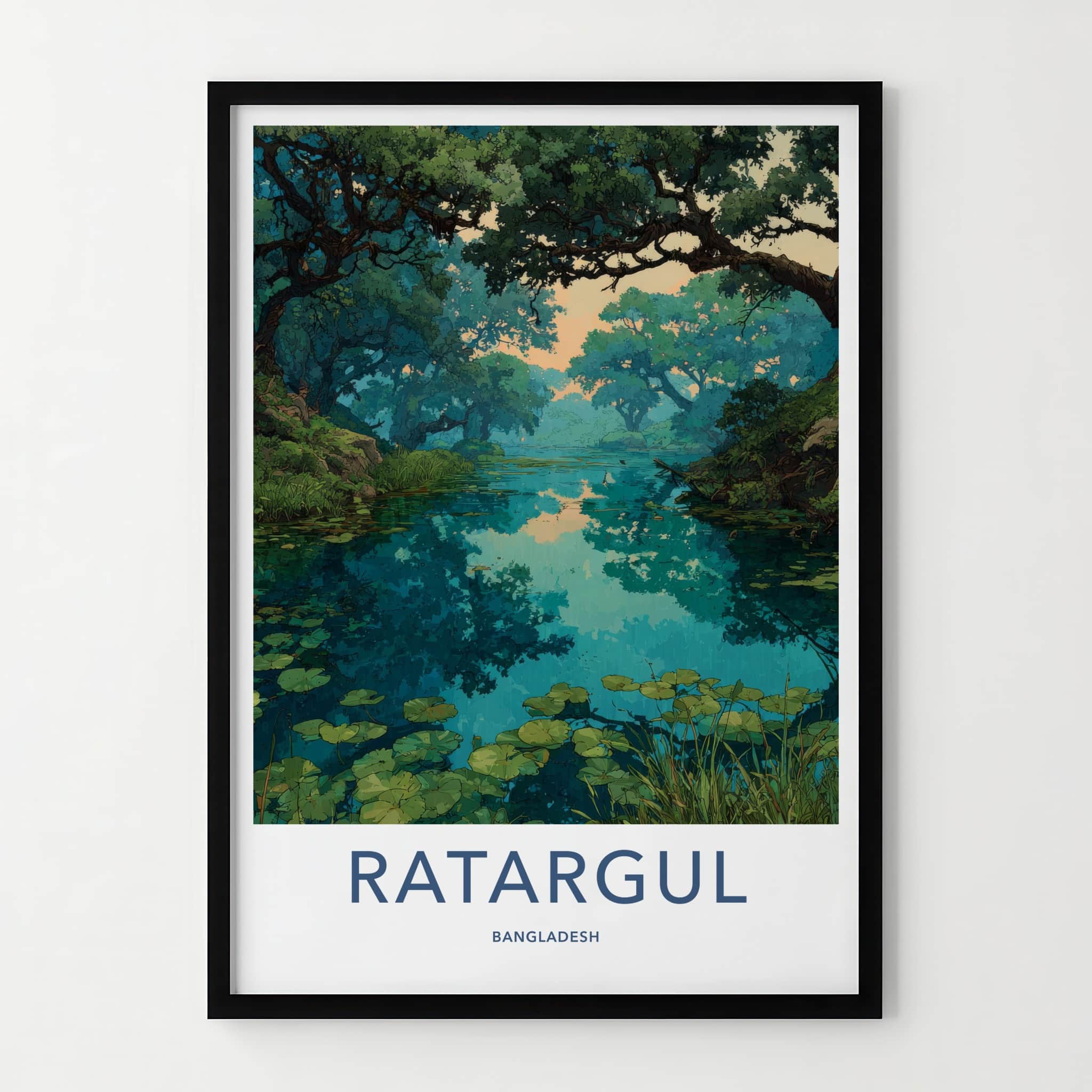 Ratargul Poster - Bangladesh Travel Art - Water Lily Pond Gallery Art