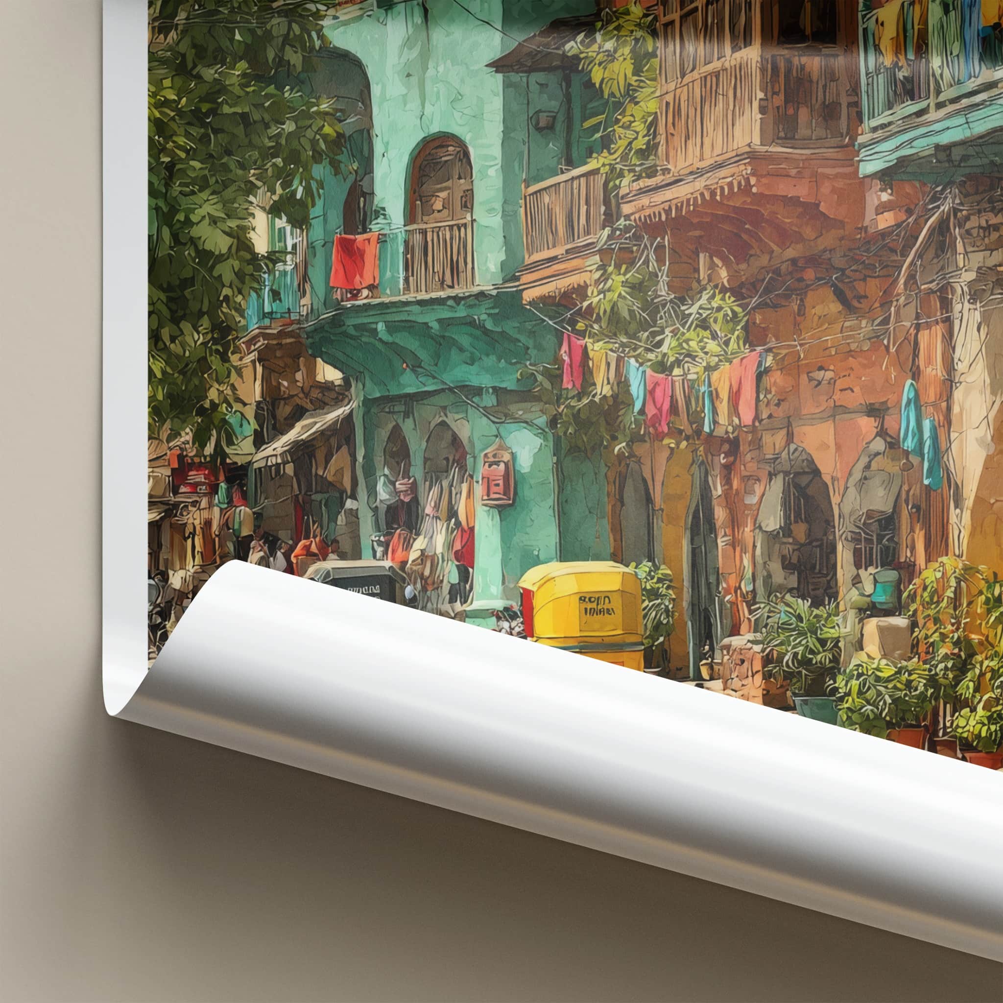 Rawalpindi Poster Pakistan Vibrant Buildings Rickshaws Home Decor