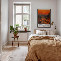 Rawalpindi Poster - Pakistan Wall Art - Busy Street Sunset Home Decor