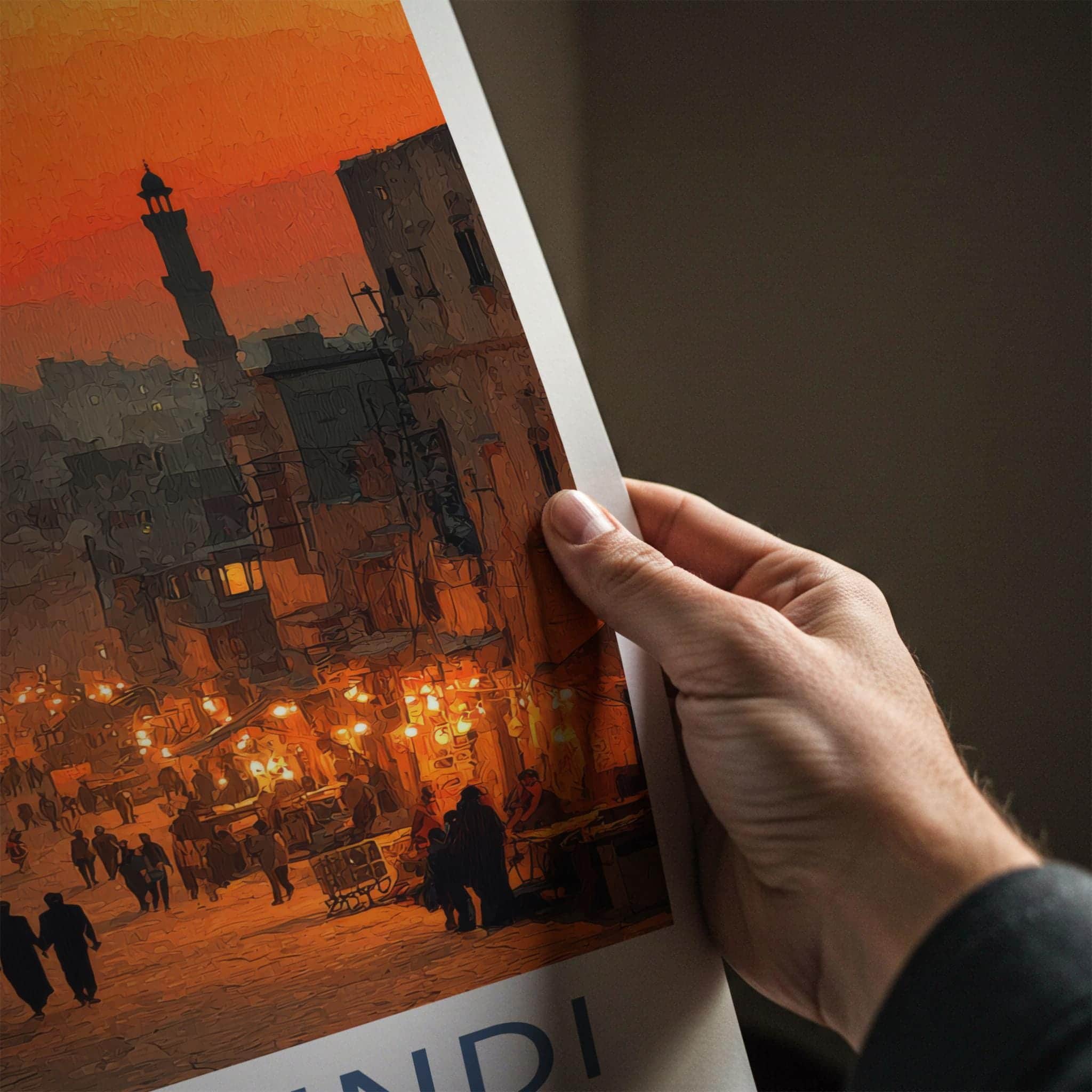 Rawalpindi Poster - Pakistan Wall Art - Busy Street Sunset Home Decor
