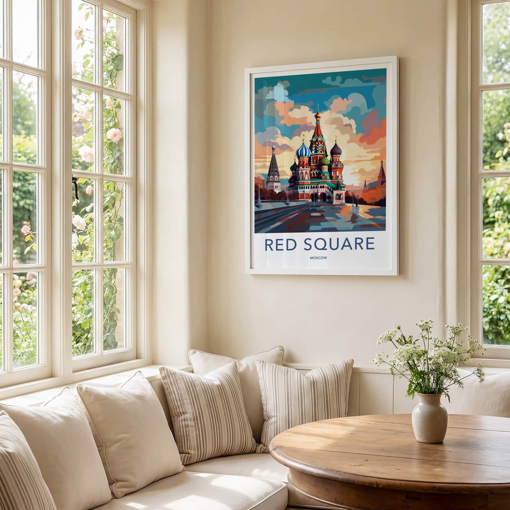 Red Square Poster - Russia Wall Art - Vibrant Cathedral Domes Home Decor