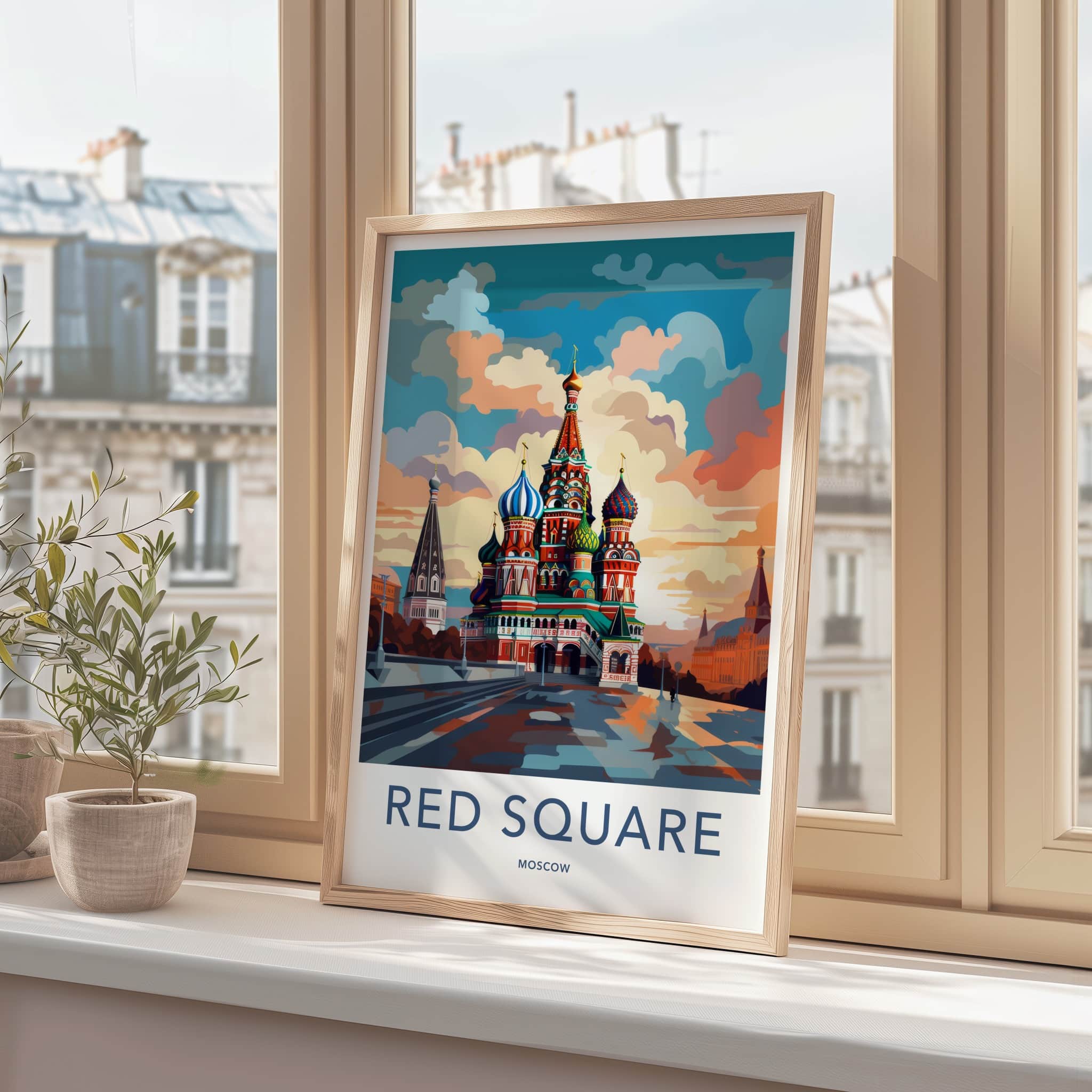 Red Square Poster - Russia Wall Art - Vibrant Cathedral Domes Home Decor