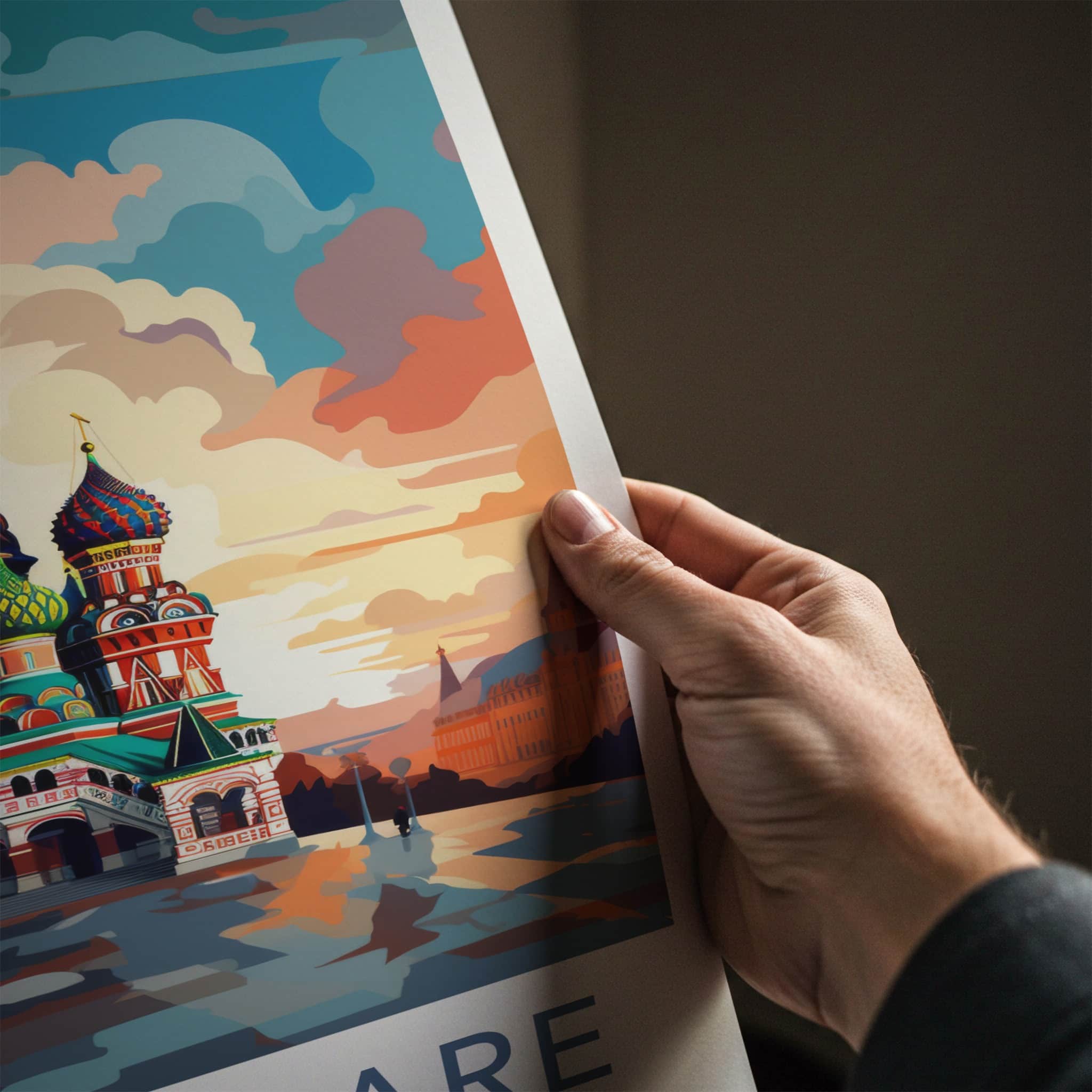 Red Square Poster - Russia Wall Art - Vibrant Cathedral Domes Home Decor