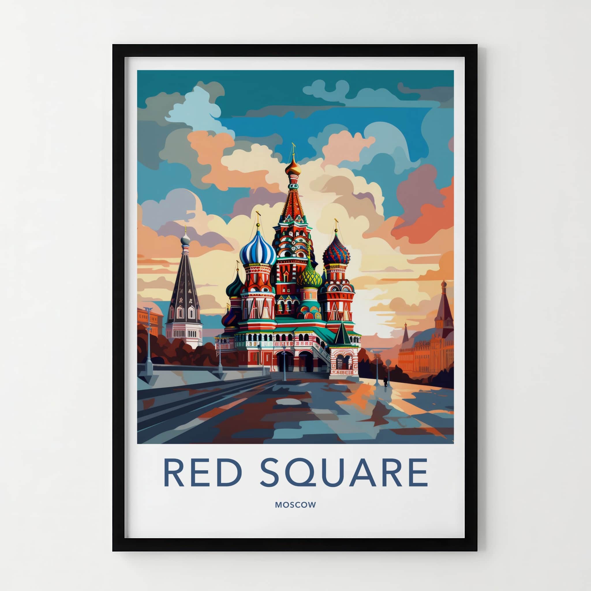 Red Square Poster - Russia Wall Art - Vibrant Cathedral Domes Home Decor
