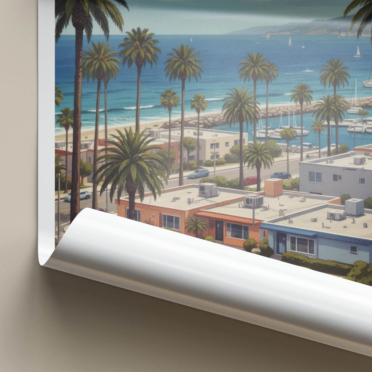 Redondo Beach Poster - California Travel Art - Coastal Marina View Home Decor