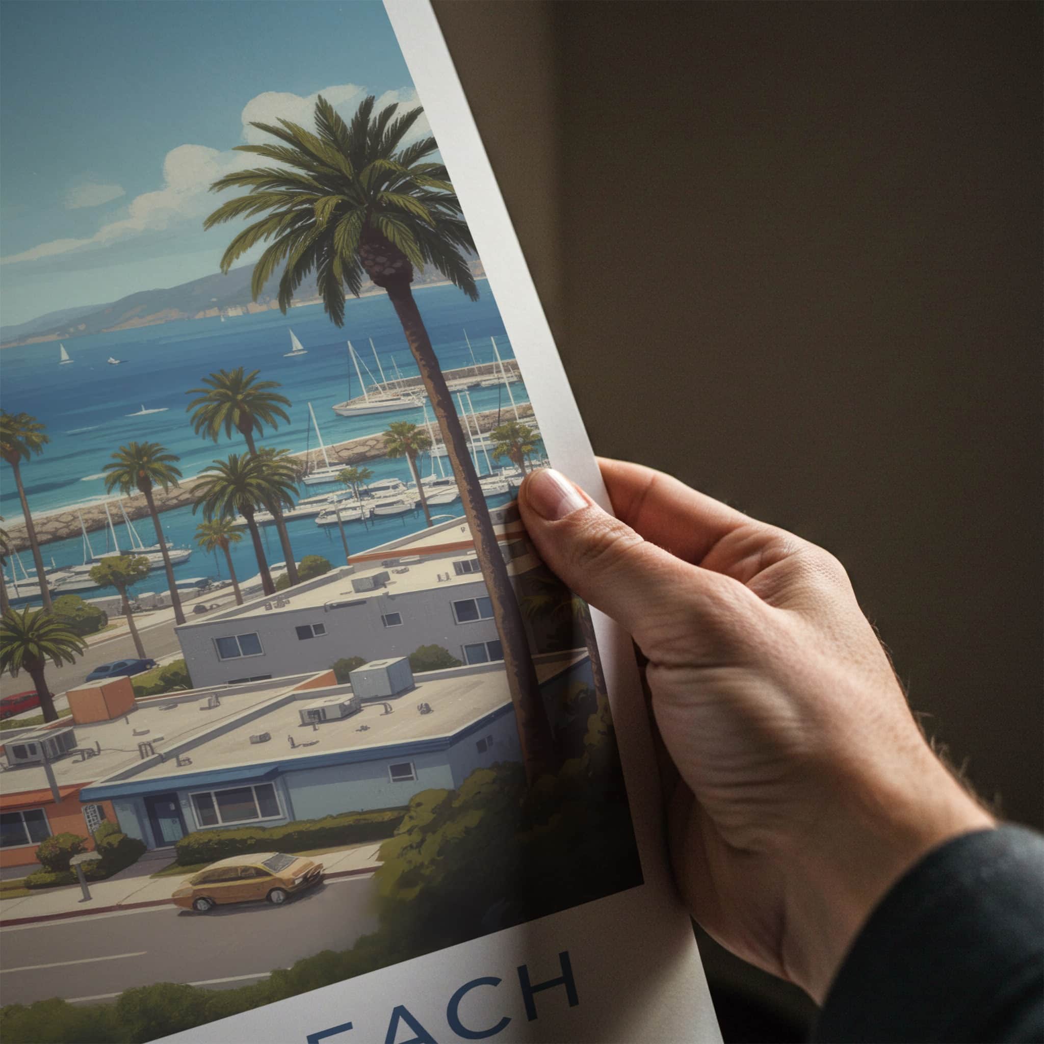 Redondo Beach Poster - California Travel Art - Coastal Marina View Home Decor