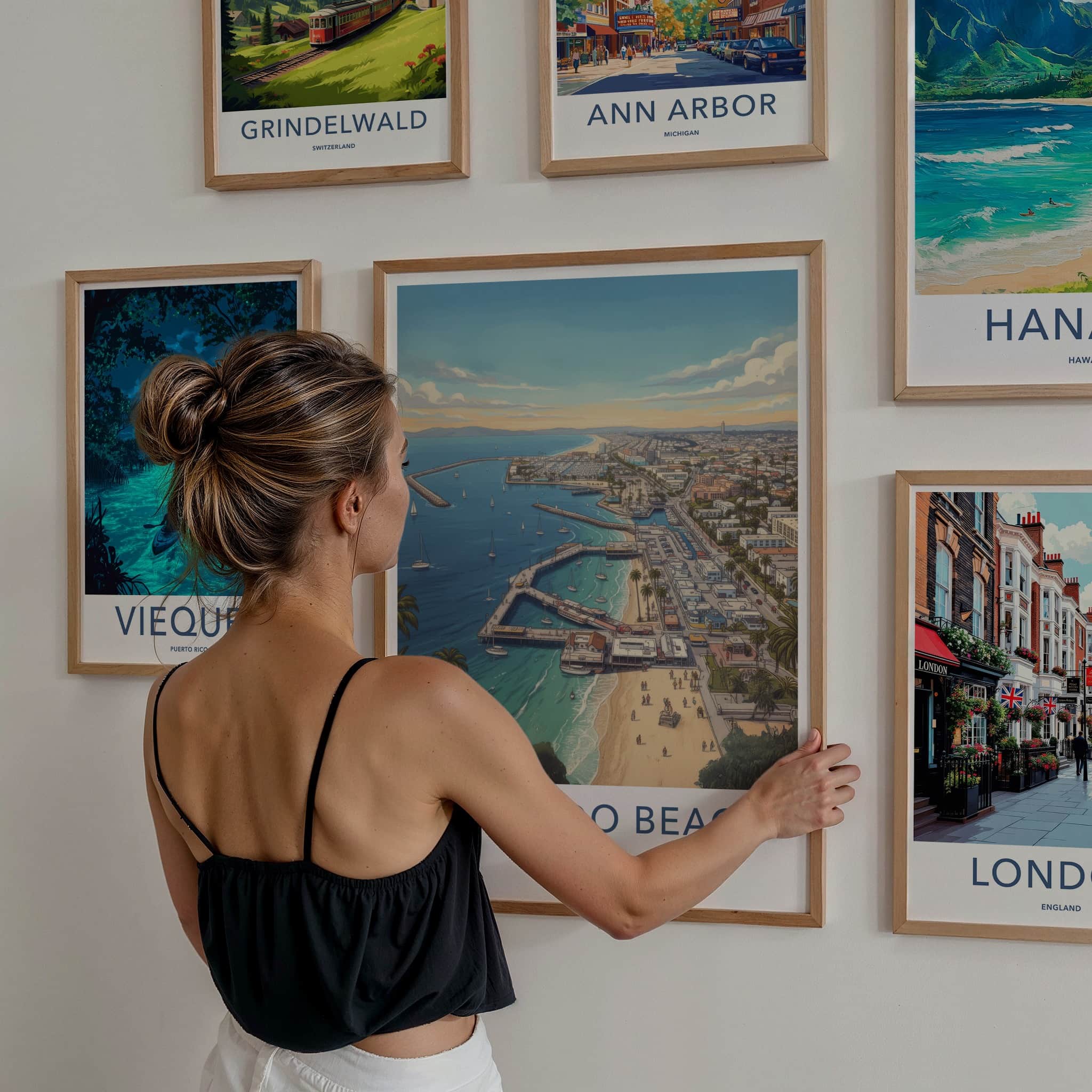 Redondo Beach Poster - California Travel Art - Coastal Pier City Home Decor