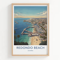 Redondo Beach Poster - California Travel Art - Coastal Pier City Home Decor