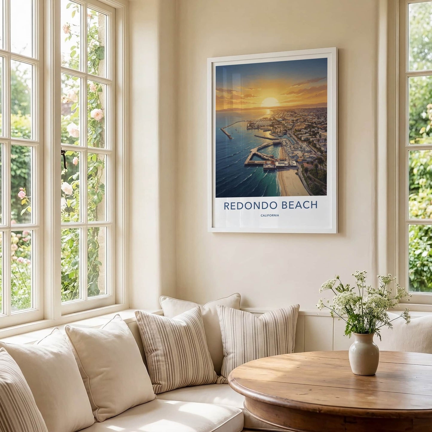 Redondo Beach Poster - California Travel Art - Golden Sunset Pier Home Decor