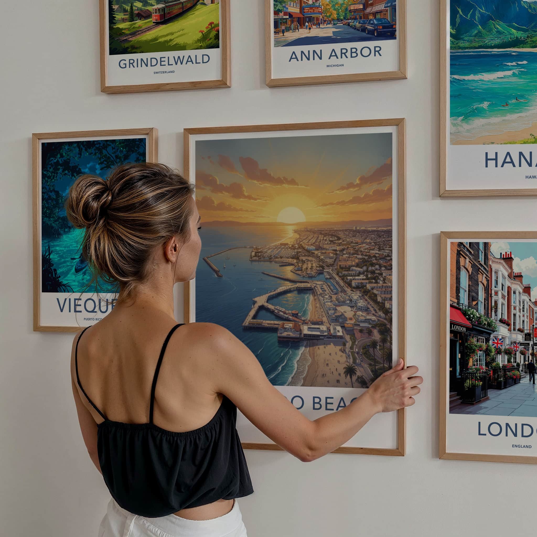 Redondo Beach Poster - California Travel Art - Vibrant Harbor Sunset Home Decor