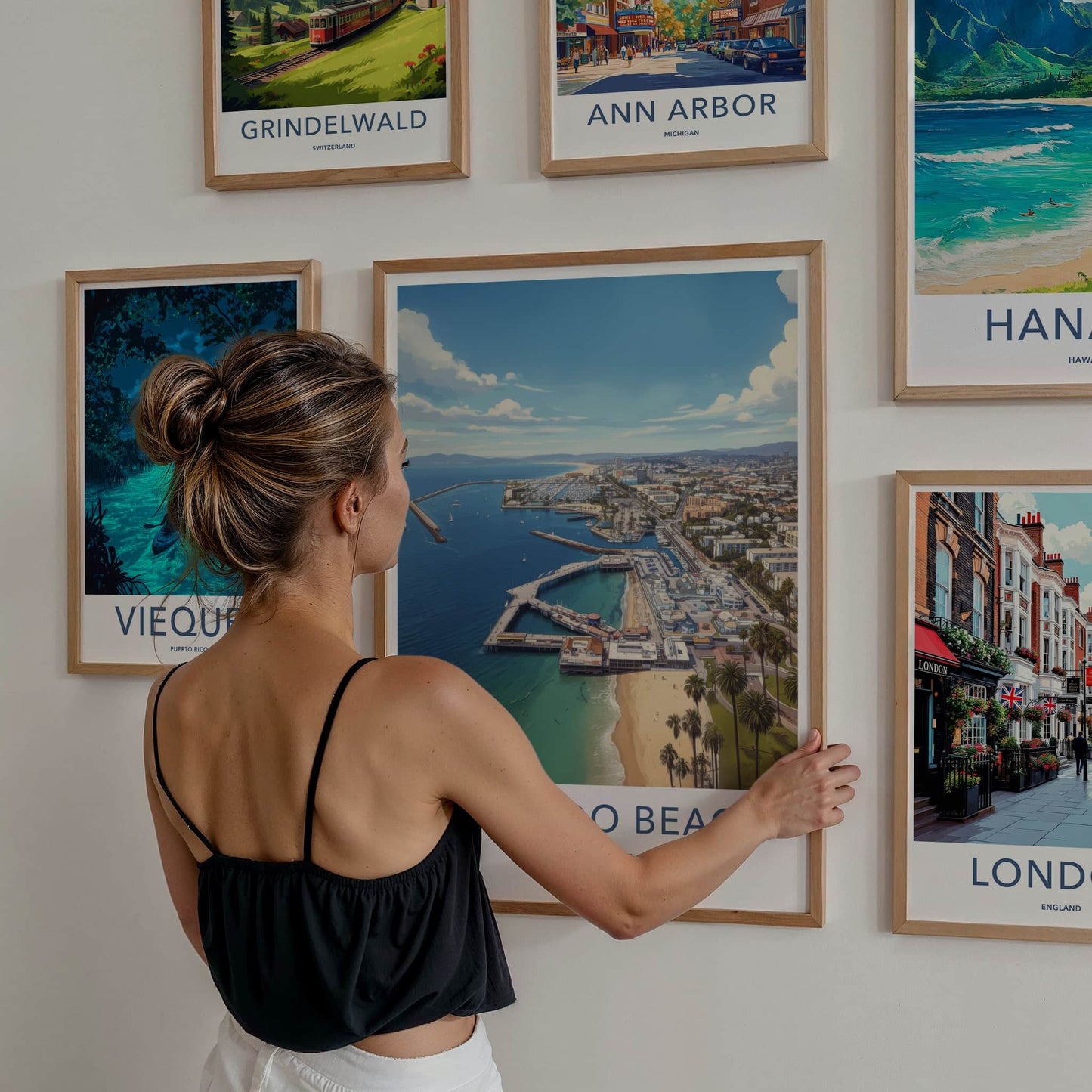 Redondo Beach Poster - California Wall Art - Aerial Marina City Home Decor