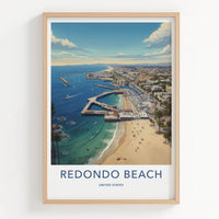 Redondo Beach Poster - California Wall Art - Vibrant Coastal Scene Home Decor