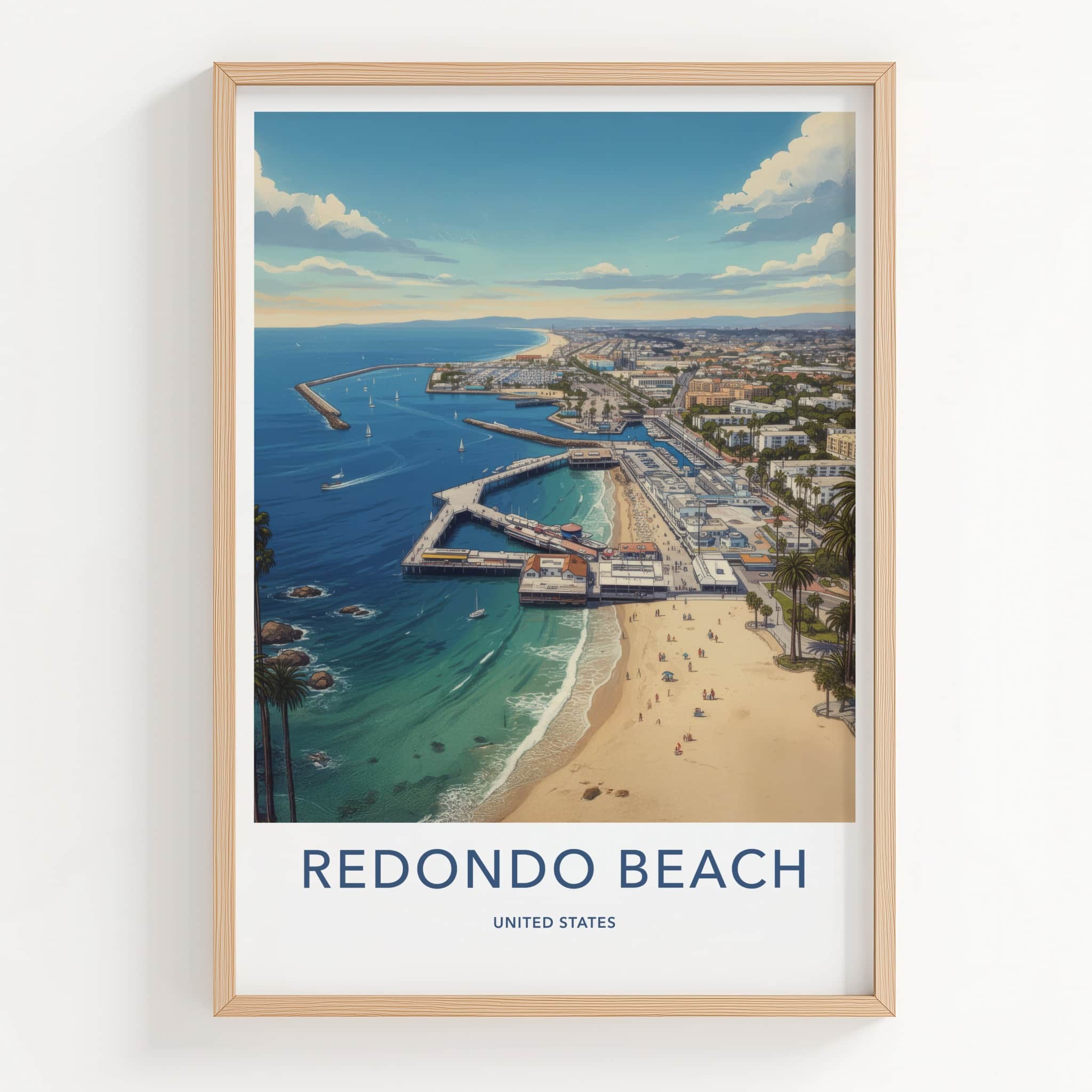 Redondo Beach Poster - California Wall Art - Vibrant Coastal Scene Home Decor